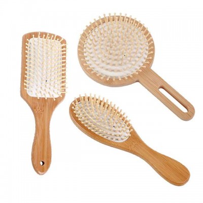 hot selling cheap custom round massage curly bamboo comb hair brush